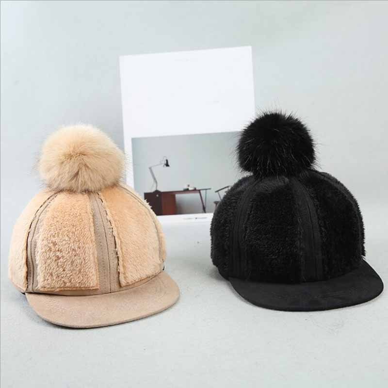 Children Cartoon 2 to 6 years old kitten Double hair ball wool cap.