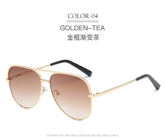 Pink Pilot Sunglasses Women Quality Metal Mirror Sun Glasses