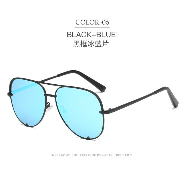 Pink Pilot Sunglasses Women Quality Metal Mirror Sun Glasses