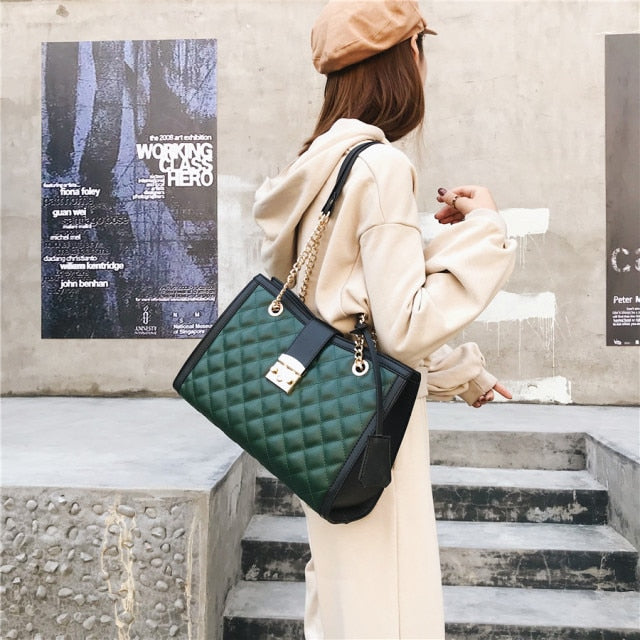 Large Capacity Pu Leather Chain Crossbody Bag High Quality