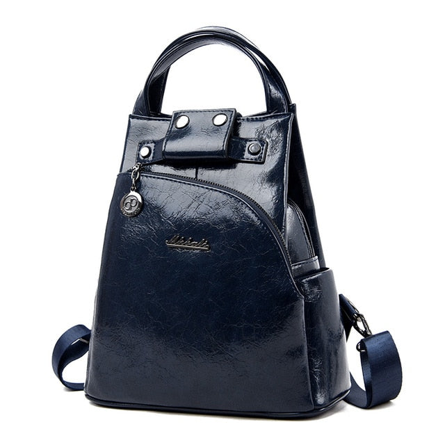 Leather Women Backpack Large Capacity Anti Theft Backpacks Travel