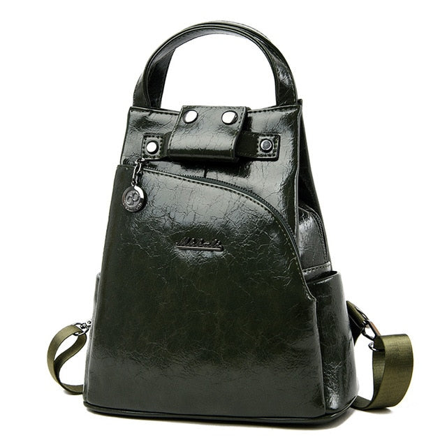Leather Women Backpack Large Capacity Anti Theft Backpacks Travel