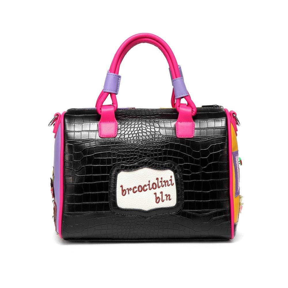 Luxury Women Pu Leather Handbag Fashion Large Capacity High Quality Ladies Boston Crossbody