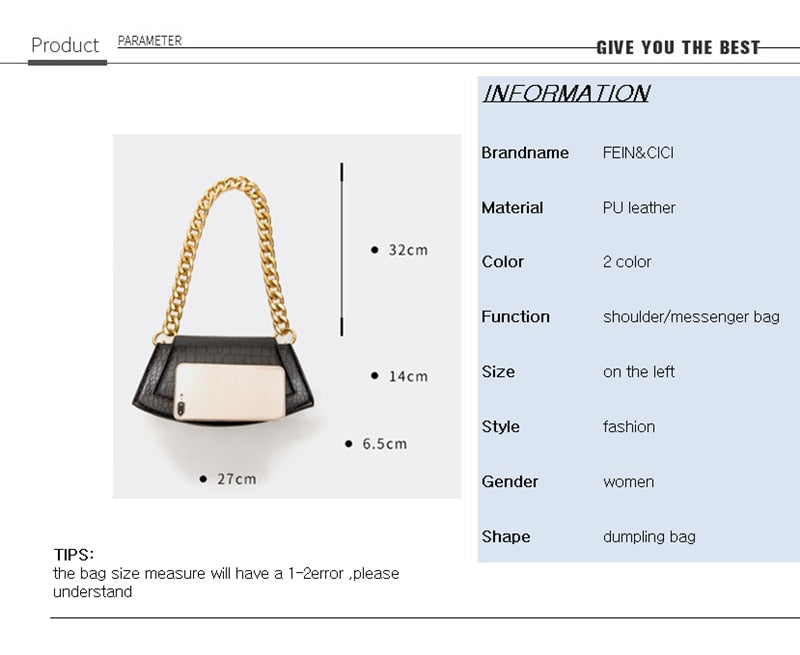 Women luxury designer chain bag