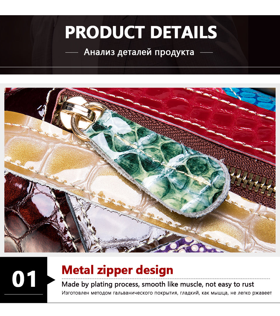 Leather Bag Patchwork Top-handle genuine leather