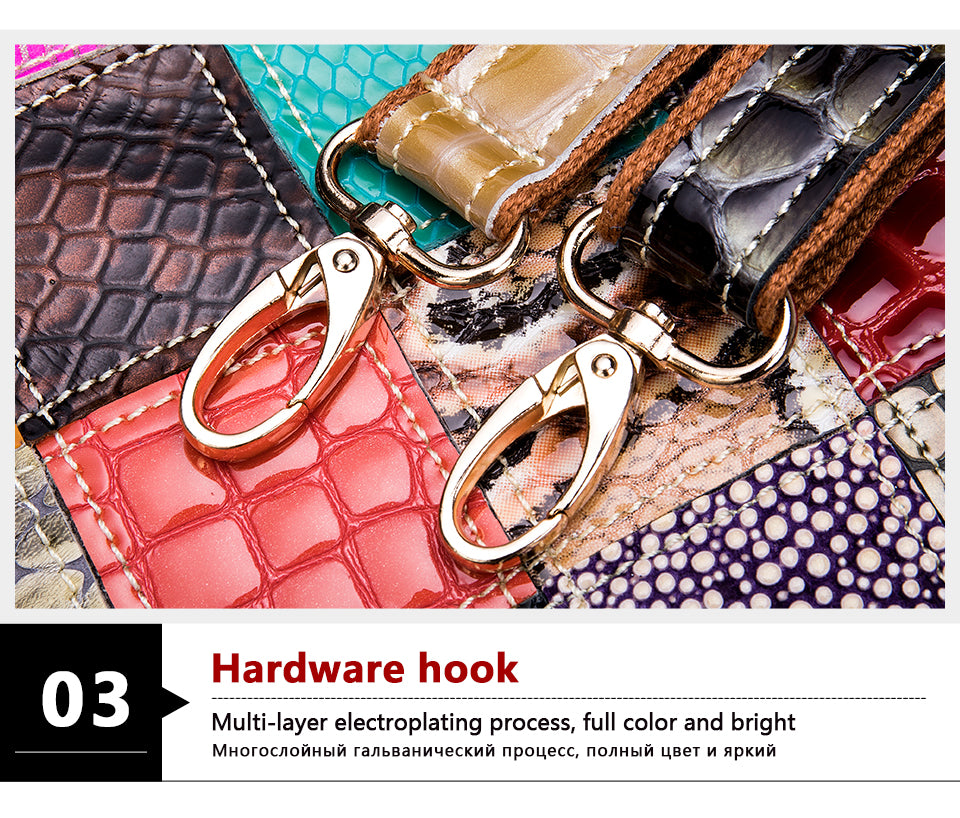 Leather Bag Patchwork Top-handle genuine leather