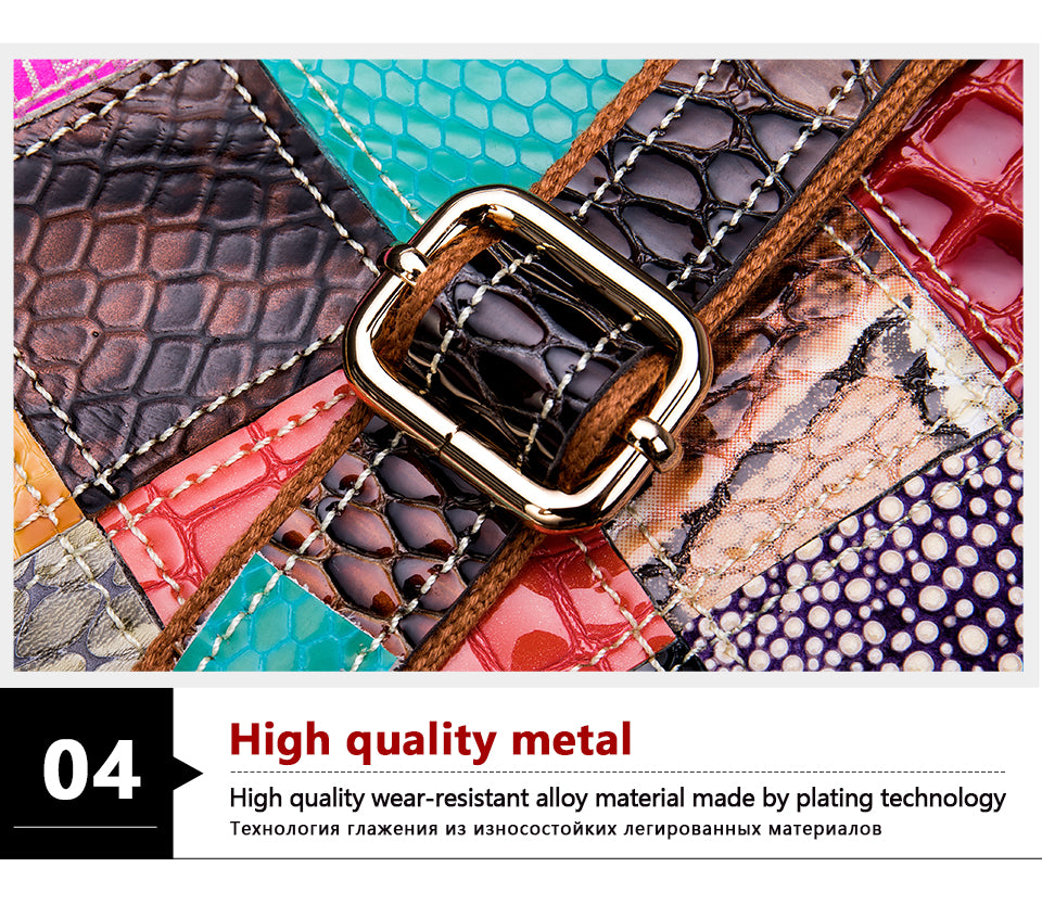 Leather Bag Patchwork Top-handle genuine leather