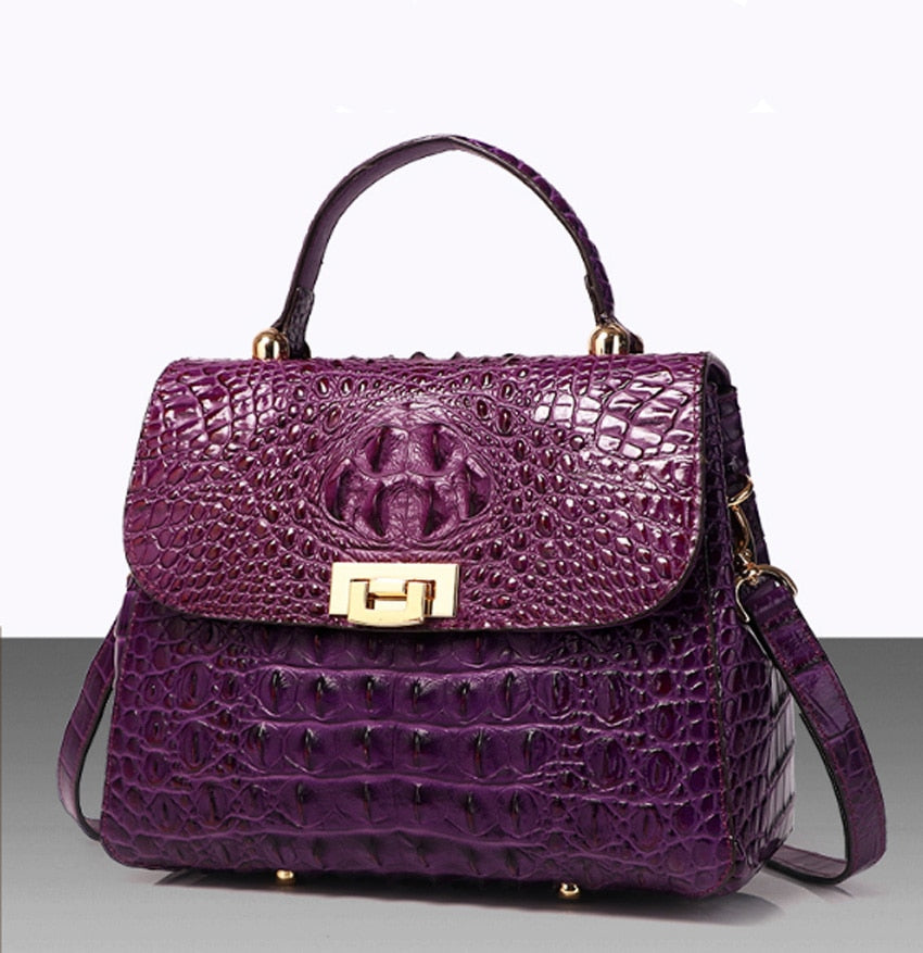 New Superior genuine leather women handbag Embossed pattern Fashion luxury