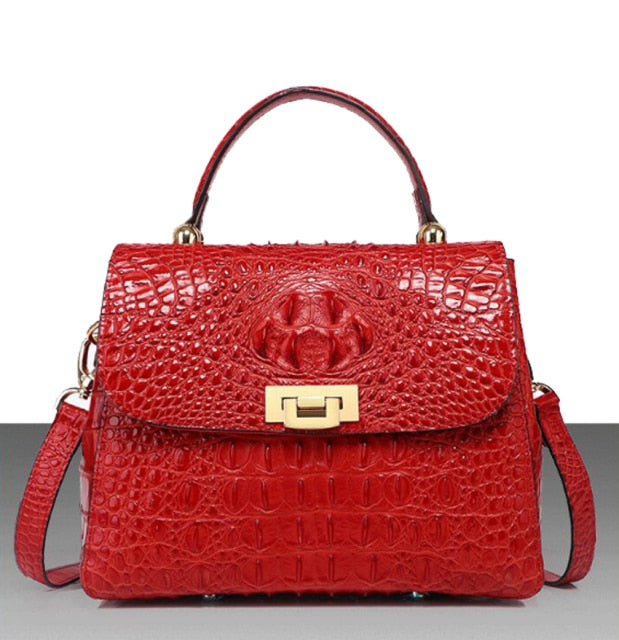 New Superior genuine leather women handbag Embossed pattern Fashion luxury