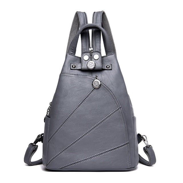 Fashion Backpack Female Leather Backpack  Luxury Travel Bag Large Capacity