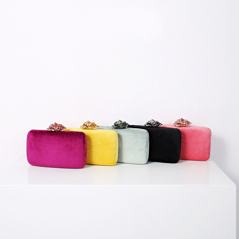 Velvet Clutch Bag for Women Luxury Designer Purse