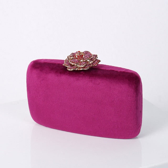 Velvet Clutch Bag for Women Luxury Designer Purse