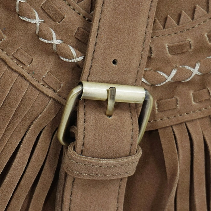 Suede Fringe Tassel Boho Hippie Bohemian Cross body Bag