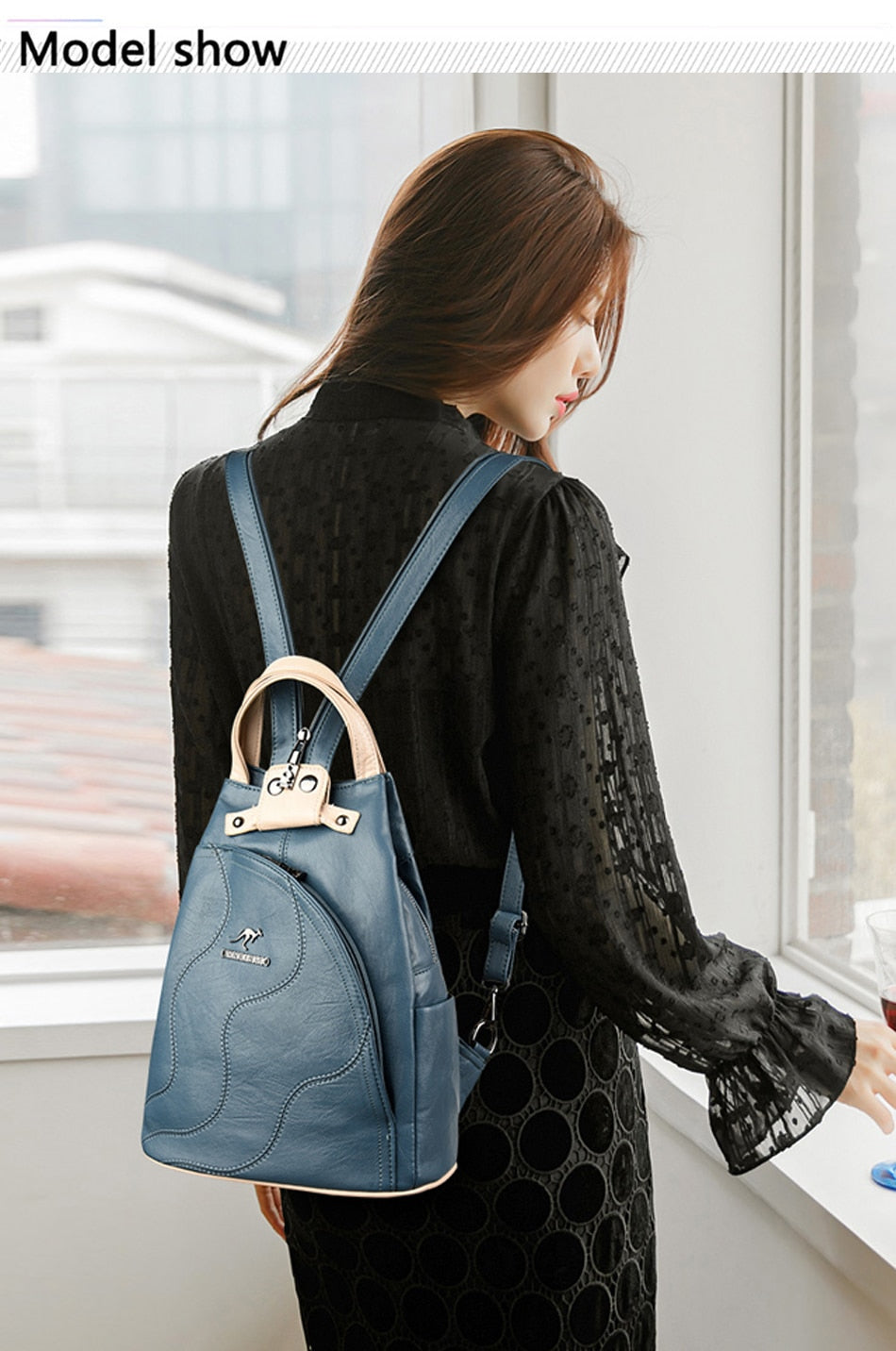 New Multifunctional Fashion Backpack For Women High Quality Leather Retro Backpack