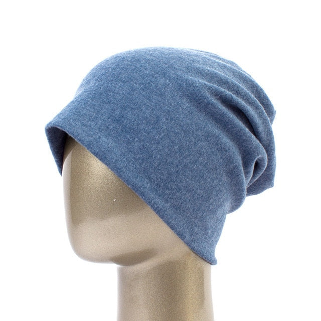 Women's Plain Beanie Hat Spring Cotton Slouchy Beanie for Women Knitted