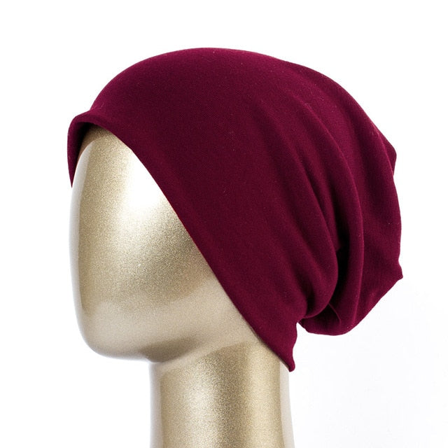 Women's Plain Beanie Hat Spring Cotton Slouchy Beanie for Women Knitted