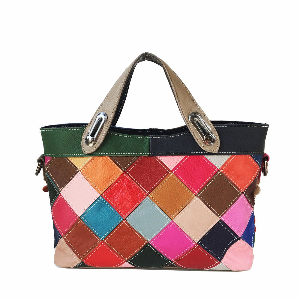 Multi-color Genuine Leather Handbag Fashion Big Capacity Quality  Leather Stylish Work