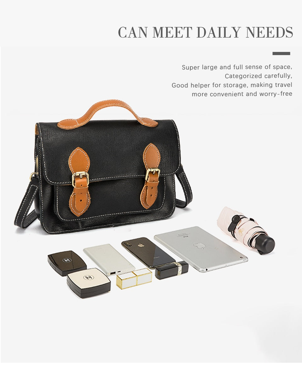 Quality Genuine Leather Women Messenger Over The Shoulder Tote