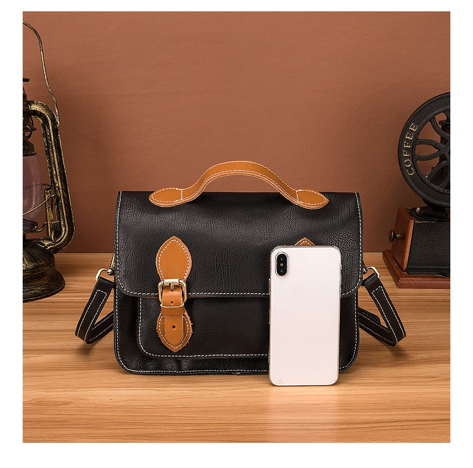 Quality Genuine Leather Women Messenger Over The Shoulder Tote