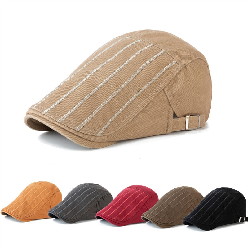 Berets Men Cotton Hats Visor Casual Adjustable Suitable for four season