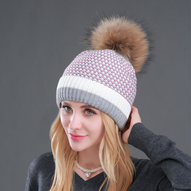 New Double layer Plus Velvet Warm Hat Knitted Beanie Fashion
