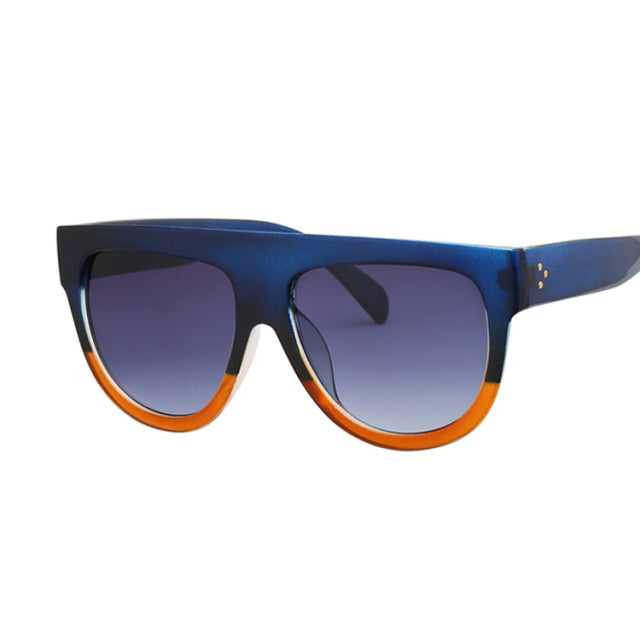 Oversized Frame Black Shades Square Sunglasses Woman Oval Brand Designer Vintage Fashion Sun Glasses