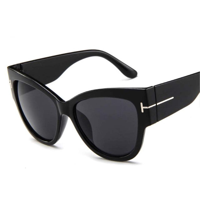 Oversized Sunglasses Big Frame Cat Eye Gradient Lens Glasses Vintage