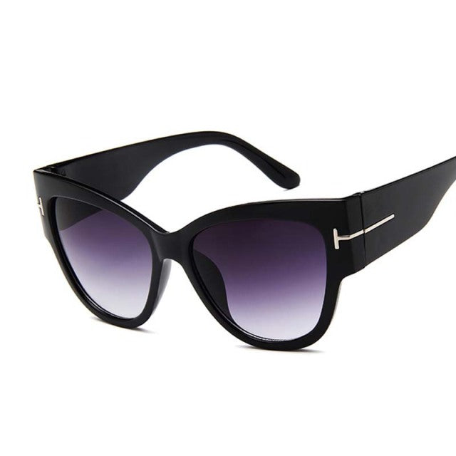 Oversized Sunglasses Big Frame Cat Eye Gradient Lens Glasses Vintage