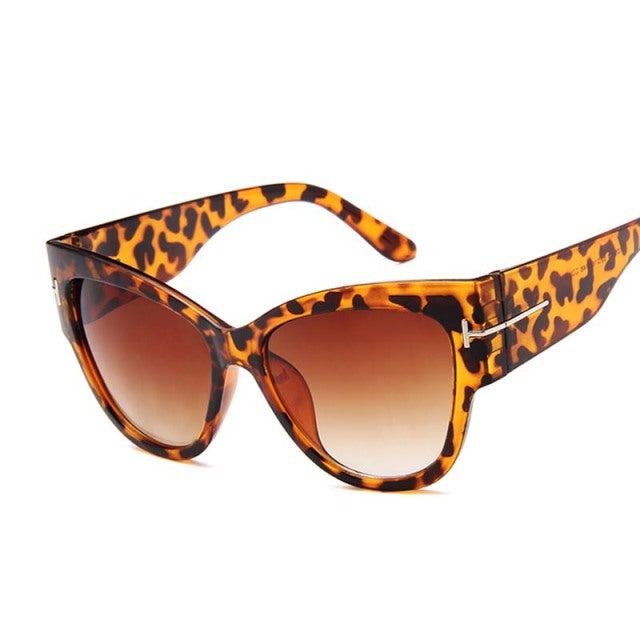 Oversized Sunglasses Big Frame Cat Eye Gradient Lens Glasses Vintage