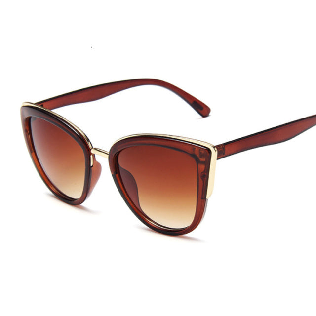 Vintage Cat Eye Sunglasses Women Retro Driving Round Metal Frame Sun Glasses Mirror UV400