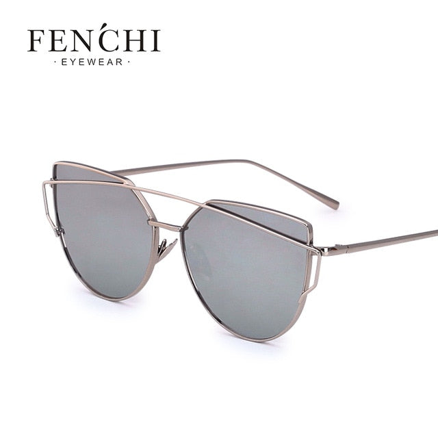 Cat Eye Sunglasses Twin-Beams Shades