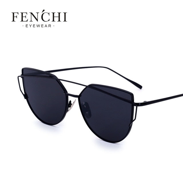 Cat Eye Sunglasses Twin-Beams Shades