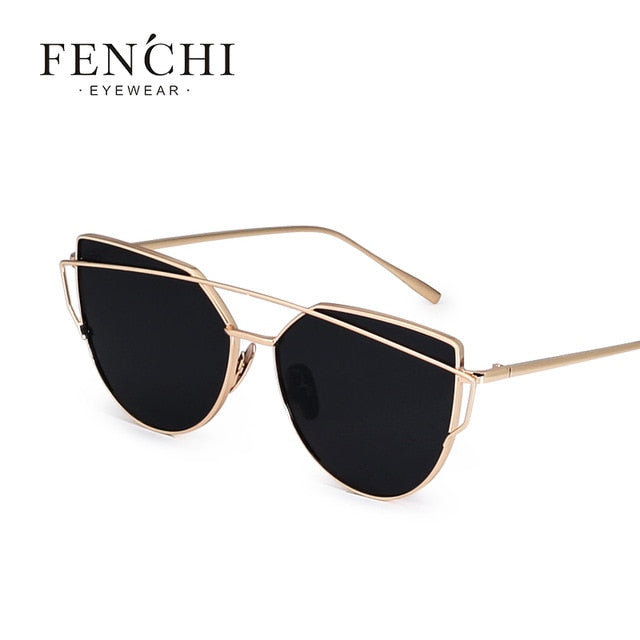 Cat Eye Sunglasses Twin-Beams Shades