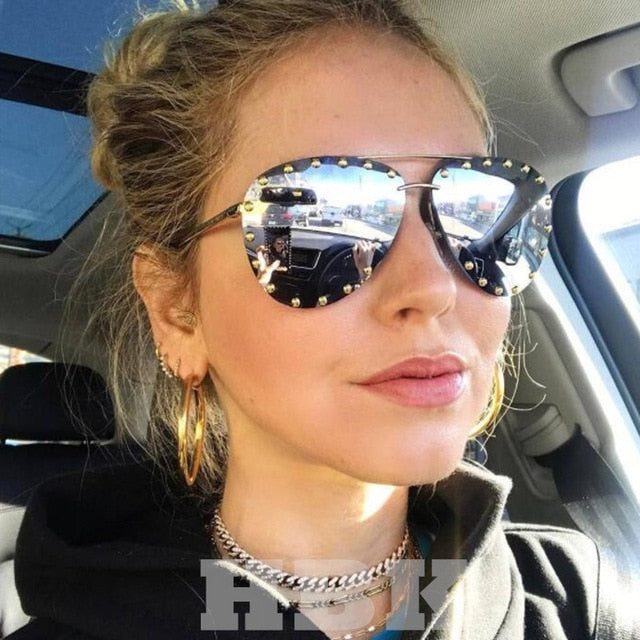 Luxury Italy Oversized Pilot Sunglasses